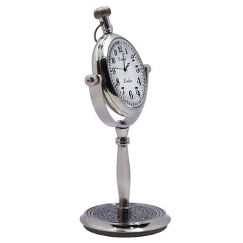 Personalised 9th Anniversary Silver Colour Desk Clock, 5 of 11
