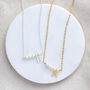 Asymmetric Pearl Bar Initial Necklace, thumbnail 1 of 10