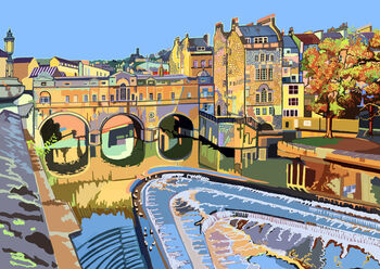Pulteney Bridge, Bath Illustration Art Print, 2 of 3
