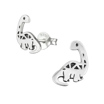 Sterling Silver Brontosaurus Earrings In A Gift Tin, 2 of 10