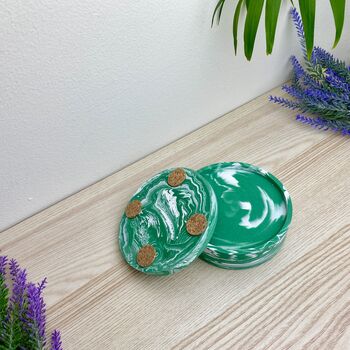 Emerald Green Drinks Coaster With Lip, 2 of 7
