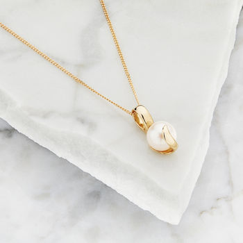 Solid 9ct Gold Single Pearl Pendant Necklace, 2 of 6