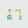 Iseo Blue Topaz And Gold Plated Earrings, thumbnail 2 of 4