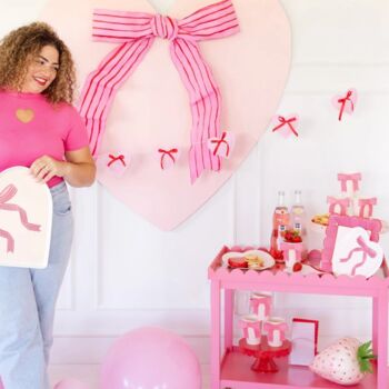 Felt Heart And Bows Party Banner, 3 of 4