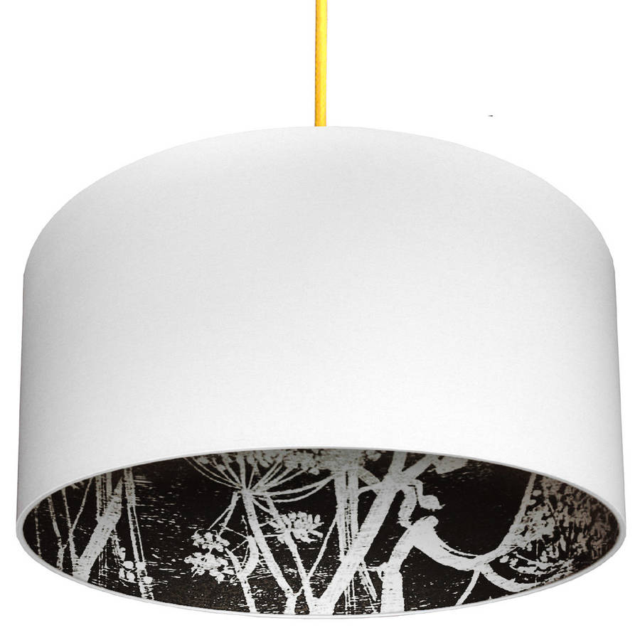 Cow Parsley Silhouette Lampshade In Charcoal Or Mustard By Love Charcoal