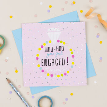 'Woo Hoo! Engaged' Engagement Card, 2 of 2
