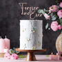 Wooden Script Our Forever Wedding Cake Topper Fa7, thumbnail 7 of 9