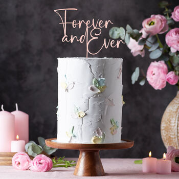 Wooden Script Our Forever Wedding Cake Topper Fa7, 7 of 9