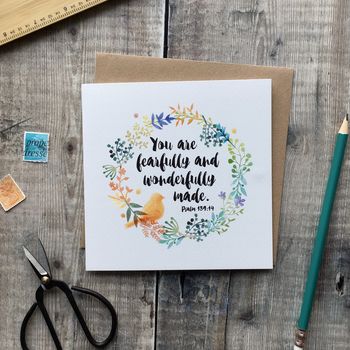 'You Are Fearfully And Wonderfully Made' Card, 2 of 5