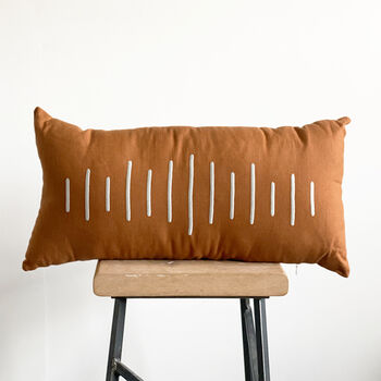 Linen Lumbar Cushion Cover Terracotta, 3 of 5