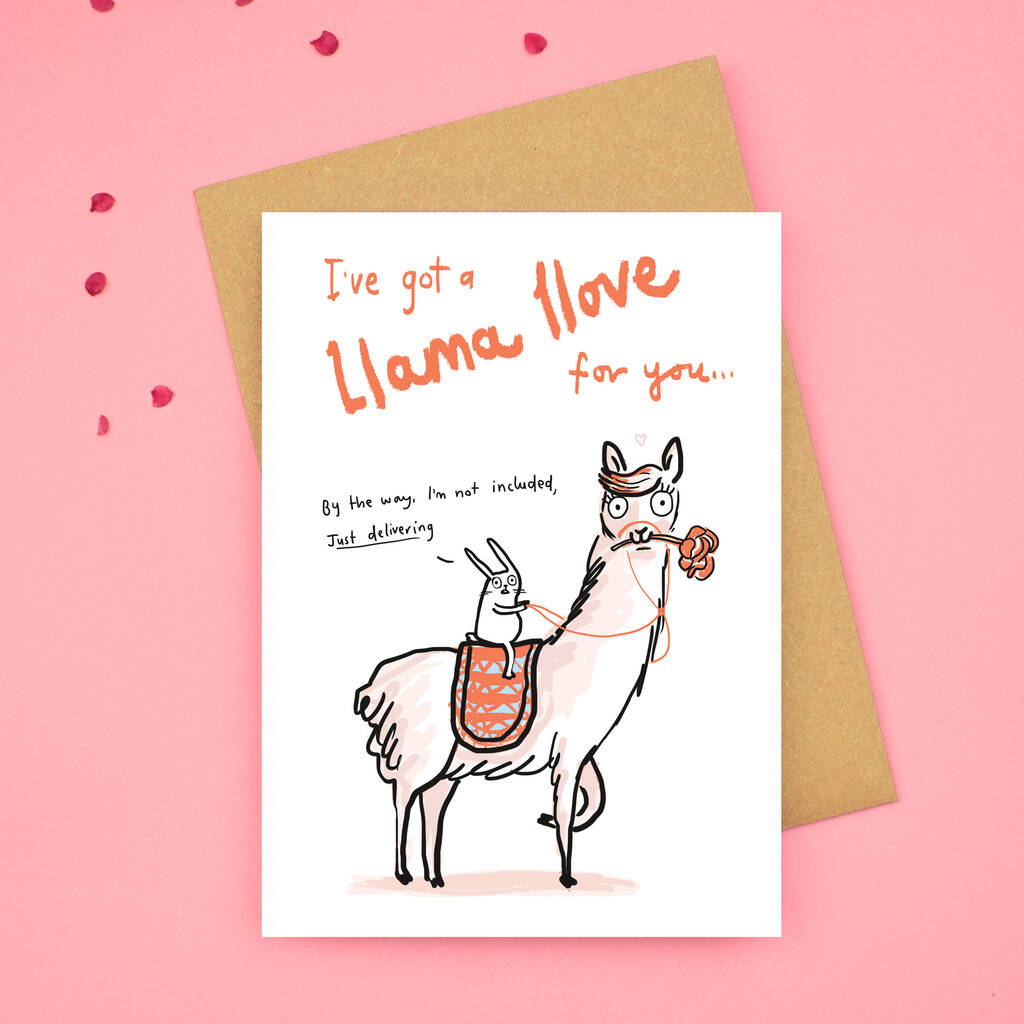 'I've Got A Llama Llove For You' Valentine's Day Card By Sarah Ray