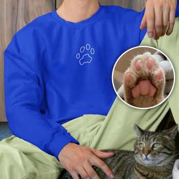 Personalised Pet Paw Outline Portrait Sweatshirt, 2 of 12