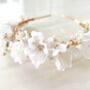 White Floral Bridal Crown, thumbnail 5 of 6