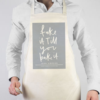 Fake It Till You Bake It Personalised Apron, 2 of 4