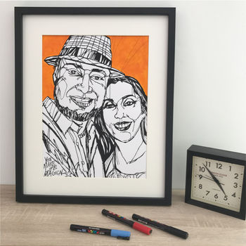 Personalised Hand Drawn 'Couple' Portrait, 6 of 6