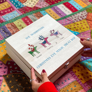 Personalised Rainbow Reindeer Christmas Eve Box, 2 of 3