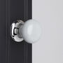 G Decor Perfect Edit Light Grey – Set Of Handcrafted Ceramic Mortice Door Handles, Internal Turning Knobs For Bedroom And Room Doors With Chrome Base, thumbnail 3 of 5