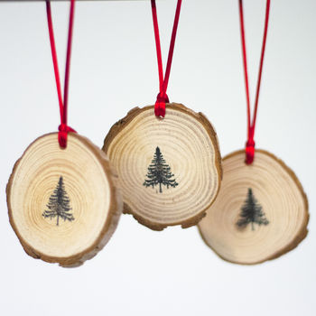 Wooden Log Decoration Set By Little Pieces | notonthehighstreet.com