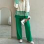 Green Free Size Long Sleeve Knitted Co Ord Set, thumbnail 4 of 5