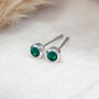 Mini Sterling Silver Peacock Opal Stud Earrings, thumbnail 3 of 8