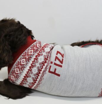 Personalised Knitted Christmas Dog Jumper, 5 of 5