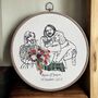 Personalised Embroidered Couples Wedding Portrait, thumbnail 4 of 12