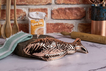 Copper Fish Cake Mold And Decorative Wall Art, 6 of 7