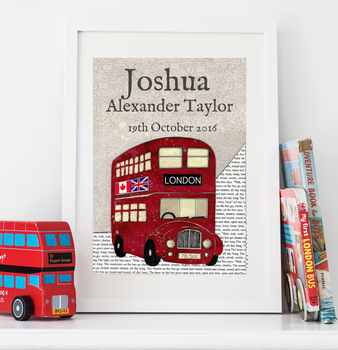Personalised London Bus Nursery Print, 7 of 10