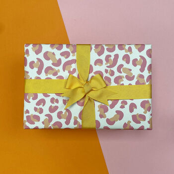 Pink And Peach Leopard Print Wrapping Paper, 2 of 6