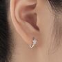 Tiny Cz Star Huggie Hoop Earrings Sterling Silver, thumbnail 1 of 10
