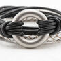 Personalised Black Leather Wrap Heart Urn Bracelet With Custom Engraving, thumbnail 5 of 8