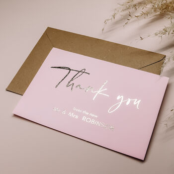 Personalised Mr And Mrs Wedding Thank You Note Cards, 6 of 9