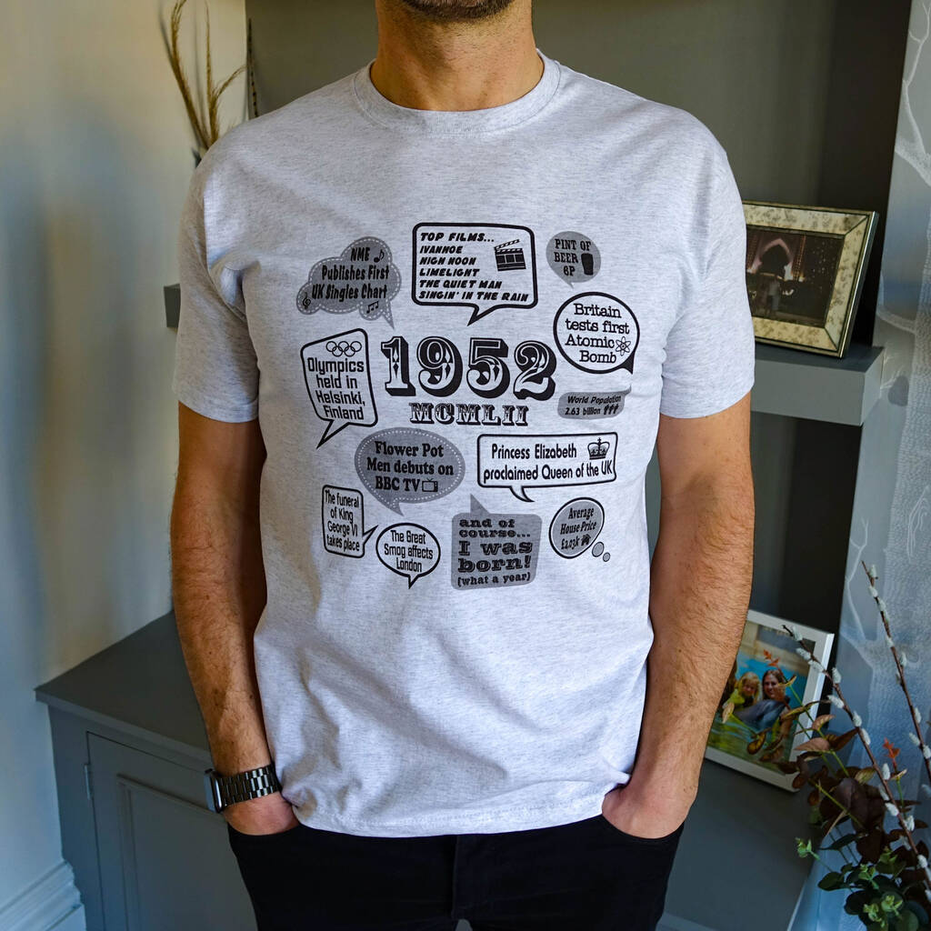 'Events Of 1952' 70th Birthday Gift T Shirt, 1 of 11