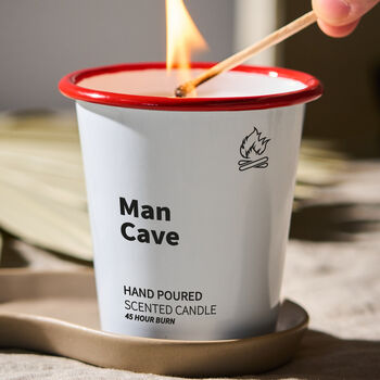 Personalised Man Cave Father's Day Enamel Candle, 2 of 6