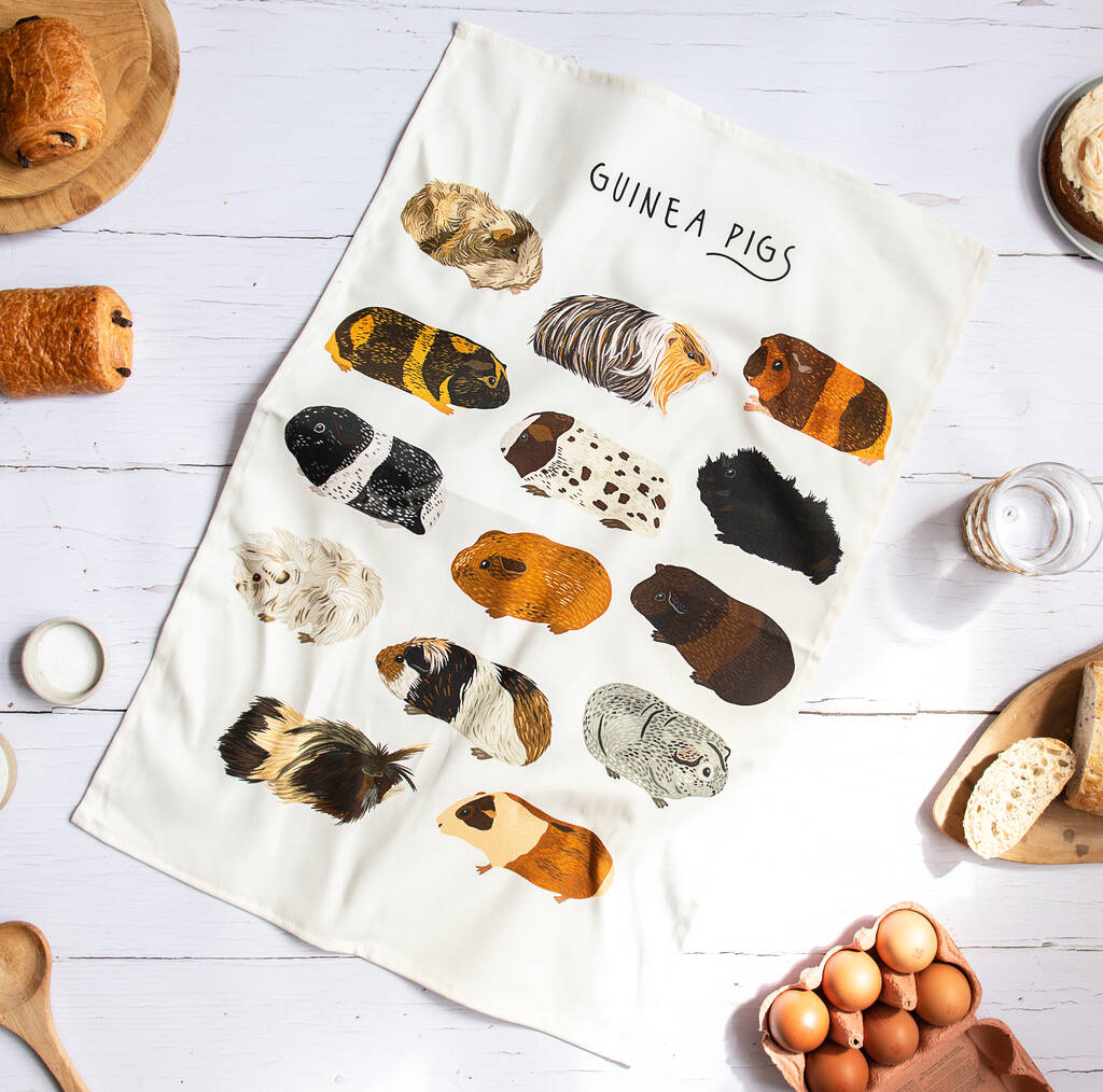 Guinea Pigs Tea Towel By Bea Baranowska Illustration
