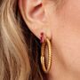 Fuchsia Baguette Drop Stud Earrings, thumbnail 3 of 5