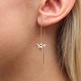 18ct Gold Plated Or Silver Pull Through Bee Earrings, thumbnail 1 of 8