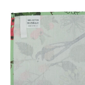 Green Tea Towel With Botanical Bird Design, 5 of 5