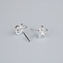 Sterling Silver Wire Flower Stud Earrings, thumbnail 4 of 6