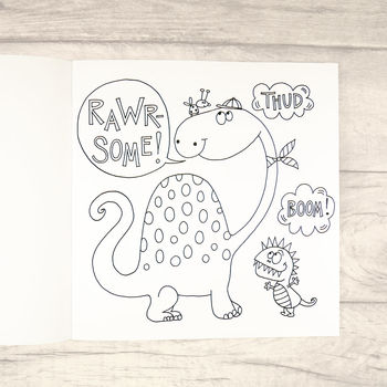 Childrens Dinosaur Colouring Book, 2 of 2
