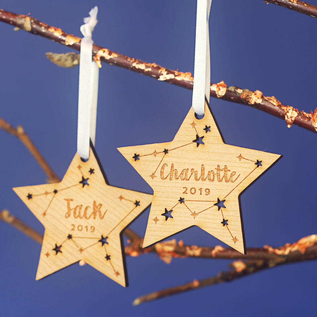 Star Personalised Christmas Decoration By Betsy Benn