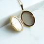 Personalised Engraved Gold Locket Necklace With Swallow, thumbnail 2 of 9