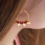 Gold Plated Rhombus And Birthstone Hoop Earrings, thumbnail 1 of 12