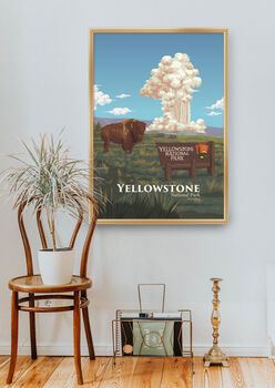 Yellowstone National Park USA Travel Poster Art Print, 5 of 8