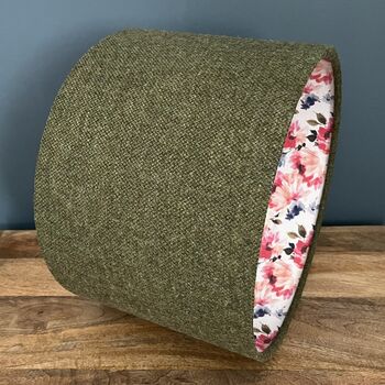 Camilla Tussock Green Tweed Floral Lined Lampshades, 4 of 7
