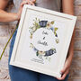 Personalised Couples Floral Blue Wreath Print, thumbnail 1 of 5