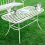 Cream Slatted Iron Indoor Outdoor Coffee Table, thumbnail 3 of 9