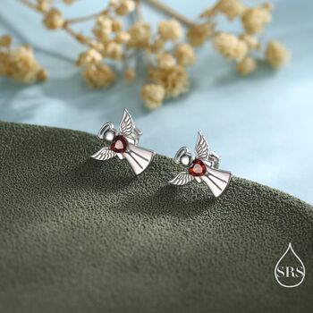Sterling Silver Angel Stud Earrings, 3 of 12