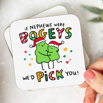 'If Nephews Were Bogeys' Christmas Coaster, 2 of 2