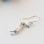 Boxing Hare Earrings In Sterling Silver, thumbnail 4 of 10